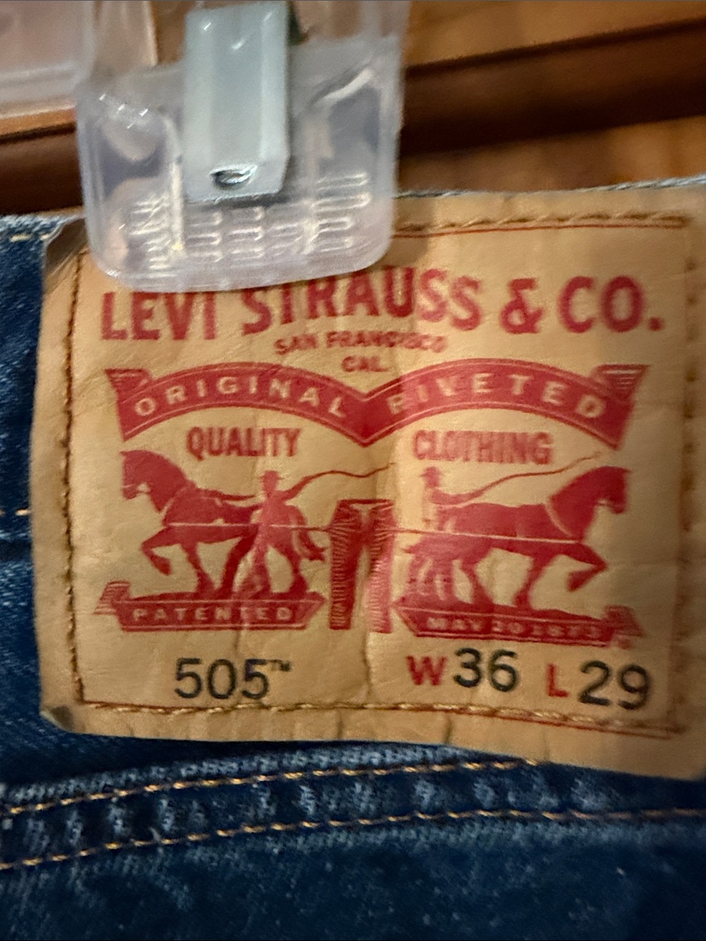 Levi's Straight Leg Blue Men's Jeans 36/29 - Picture 3 of 5